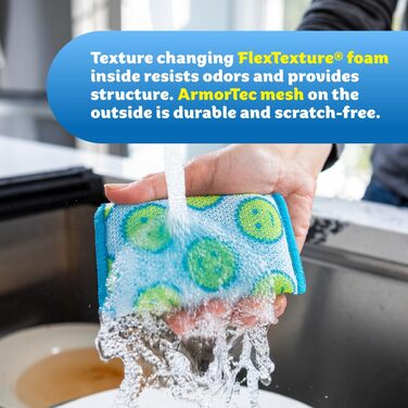 Scrub Daddy Scour Daddy Scrub Sponges for Various Surfaces, Scratch-Free Mesh Fabric, Does What Scrub Sponges Can't, Durable, Odor-Resistant, Scratch-Proof, 3-Pack (12-Pack)
