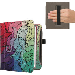 Чохол-книжка kwmobile для Pocketbook Era/Era Color з кишенею та лямкою - з малюнком 'Читаюча жінка' чорно-бежевий