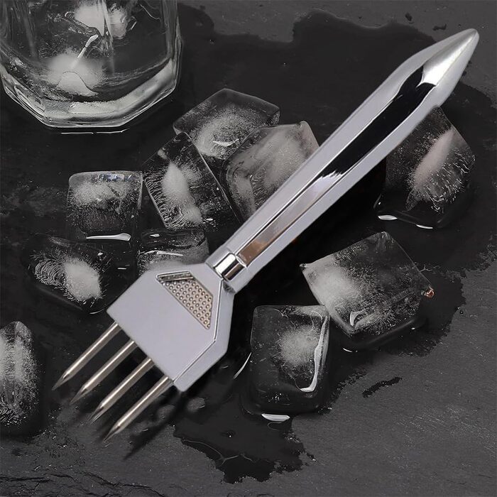Stainless steel ice pick, 21.6 cm length, three tines, ice crusher for kitchen, bar, and restaurant
