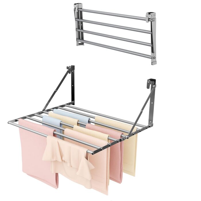 Настінна сушарка для білизни Innotic - розкладний, вологостійкий, сірий, 60 см