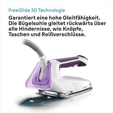 Braun Household CareStyle 5 IS5247 VI Steam Station - Steam Iron with FreeGlide 3D Soleplate, iCare Mode, Vertical Steaming, Detachable 2L Water Tank, 500 g/min Steam Boost, 2400W, Violet