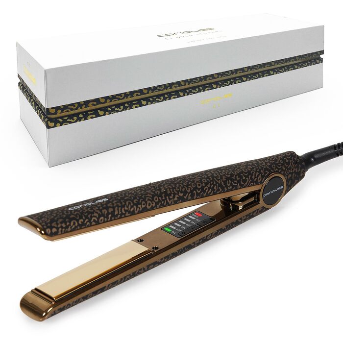 Випрямляч для волосся Corioliss C1 Leopard Gold Soft Touch з титановими пластинами та регулюванням температури для тонкого волосся