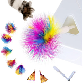 Migipaws Cat Toy, Interactive Electric 7-Hole Whack-A-Mole Mouse, Smart Teaser Toy, 4 Feather Accessories, Fun Cardboard Design, USB Rechargeable (Replacement 2.0)