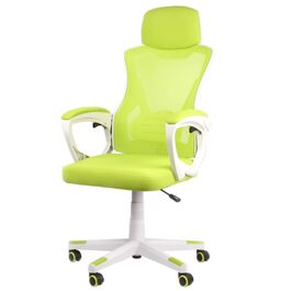 Офісне крісло, крісло для начальника, крісло для роботи з регулюванням, сітчасте дихаюче, колір лайм