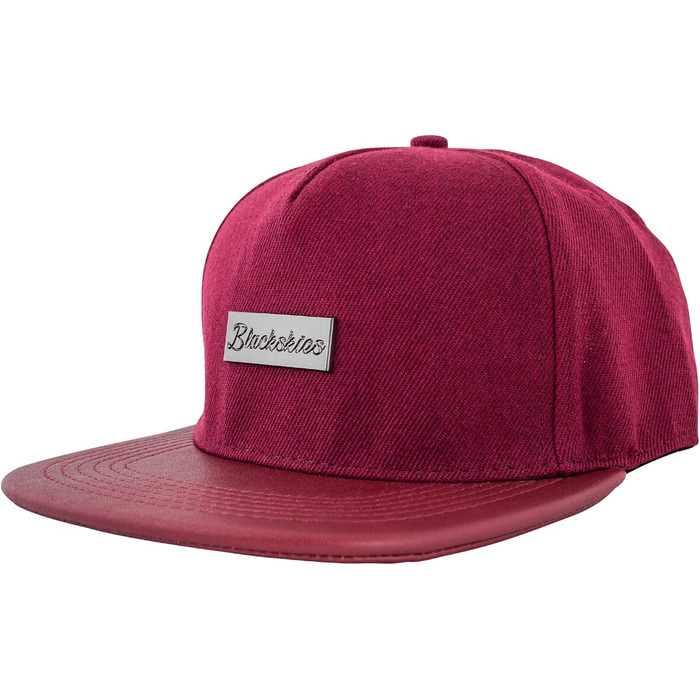 Кепка бейсболка Blackskies® Vanguard Snapback з замком, бордовий колір, чоловіча/жіноча, унісекс, для вулиці, відпочинку, літа, з матеріалу замша/штучна шкіра, один розмір