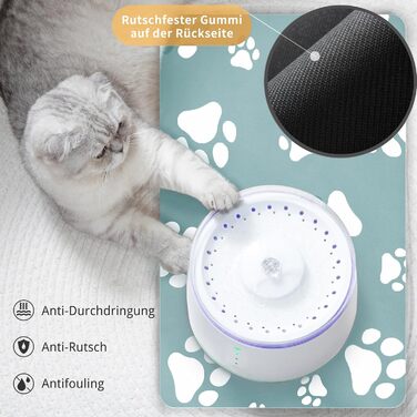 Підкладка під миску для котів JanYoo, 50x35 см, вологостійка, неслизька, сіра (4 шт.)