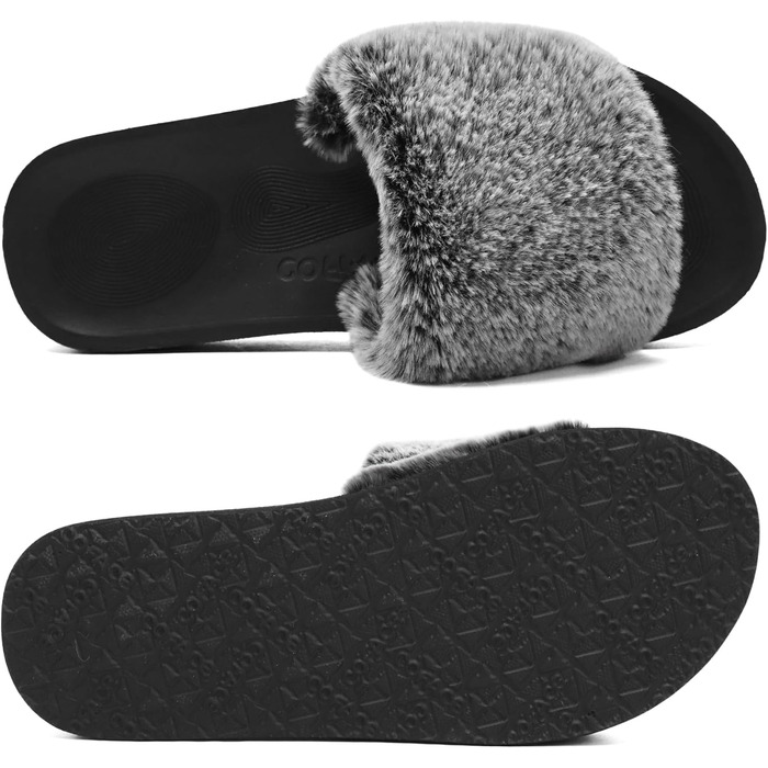 Пухнасті домашні тапочки COFACE для жінок, теплий халат, шльопанці, літні/зимові тапочки для душу, пухнасті шльопанці для жінок, рожевий колір (40 EU, Коала сірий)