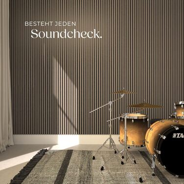 Акустичні 3D-панелі tectake для стін 120 x 60 x 2,1 см, шумопоглищаючі панелі під темний дуб, набір 2 шт.