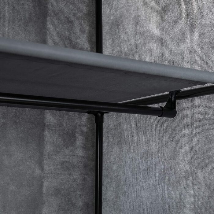 axentia 132891 Wardrobe, approx. 60 x 148 x 45 cm, Grey-black