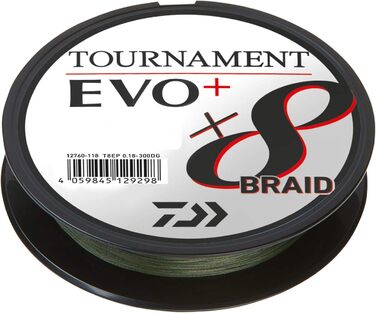 Плетена волосінь Daiwa Tournament X8 Braid EVO+ 0.18 мм 270 м, темно-зелена