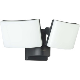 Oktaplex Cali Dos Outdoor Lamp, Swivel/Tiltable, 3000K Warm White, 40W Wall Lamp, IP65 LED Outdoor Steel, White, 230V Outdoor Light (Anthracite)
