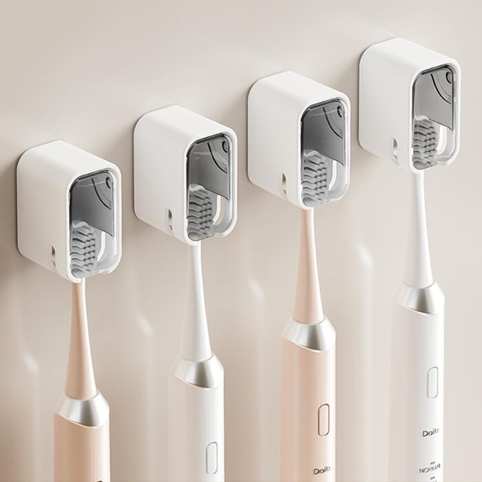 Настінний тримач для зубних щіток - 4 шт сірого кольору, для ванної кімнати