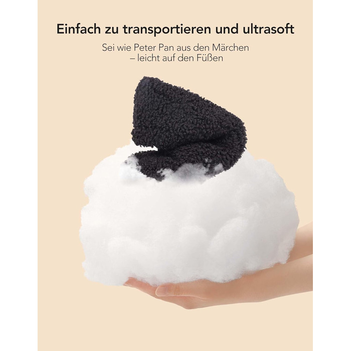 Тапочки VeraCosy жіночі з піною пам'яті, закритий задок, з підкладкою Polar Fleece, 38/39 EU, чорні