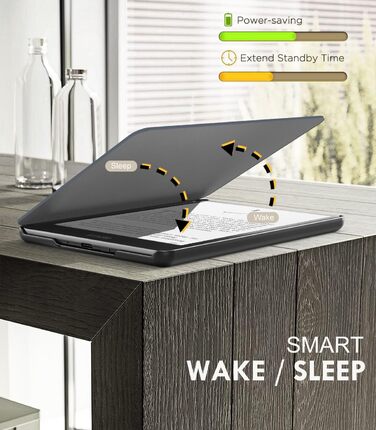 Чохол MoKo для Kindle Paperwhite 12th Gen (2024) та Kindle Colorsoft Signature Edition (2024), захисний чохол з авто-сном/пробудженням, сірий ліс