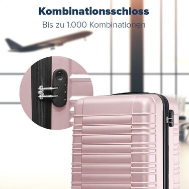 Набір валіз TRVLMORE 3 в 1: велика, середня, маленька, сірий колір, з жорсткою обшивкою, 55x40x20 см (Handgepäck)