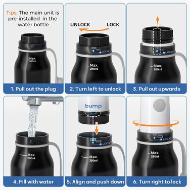 BIGCOW Portable Bidet with 3 Spray Modes | Electric Posteriour Wash | IPX7 Waterproof & Pressure Regulation | for Gentle Personal Hygiene, Postpartum Care, and Sensitive Skin Areas (Black)