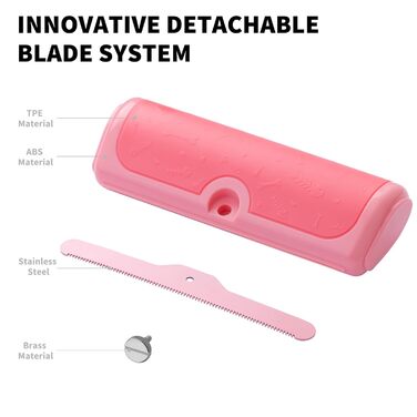 Щітка для собак та котів – двоколірна синьо-жовта, видаляє відмерле волосся та підшерсток м'яко, для собак та котів (рожева)