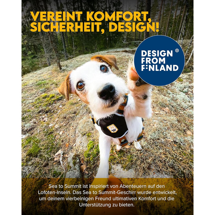 Шлейка для собак Woolly Wolf Sea to Summit S - для маленьких собак, з переробленого поліестеру, регульована, з відбивачами