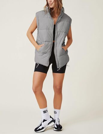 Жийоуні Даен: Пуховий жилет, сірий, S - тепла куртка з коміром-стійкою та блискавкою