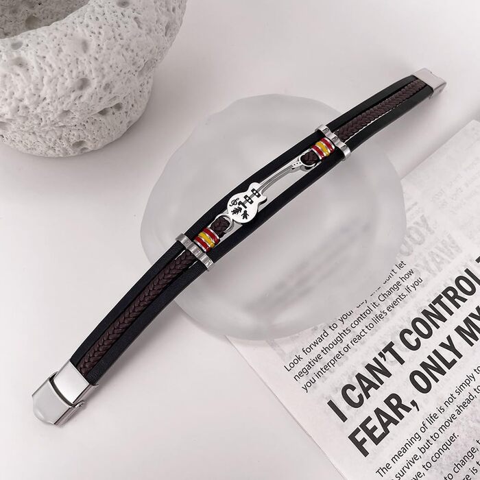 Чоловічий браслет зі шкіри та нержавіючої сталі з магнітною застібкою в подарунковій коробці - стильний аксесуар для чоловіків