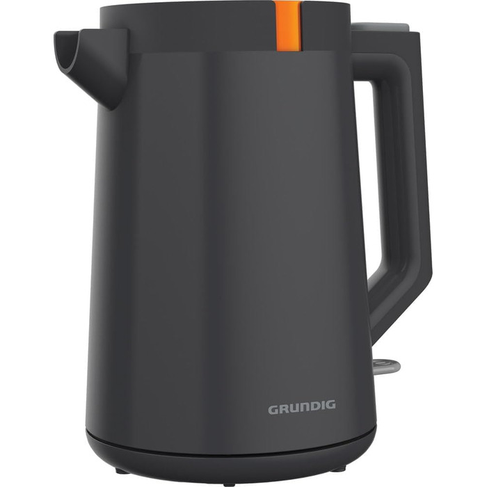 Електричний чайник Grundig WK 5320, 1.7 л, 2200 Вт, з захистом від перегріву та автовимкненням, нержавіюча сталь, сірий/теракотовий