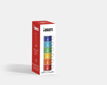 Набір чашок Bialetti Sechs, 7 штук, порцеляна, багатокольорові, 4 чашки