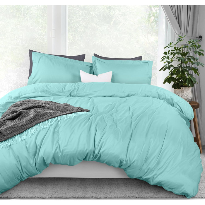 Комплект постільної білизни Utopia Bedding: ковдра 203x228 см, 2 наволочки, мікрофібра, блакитний