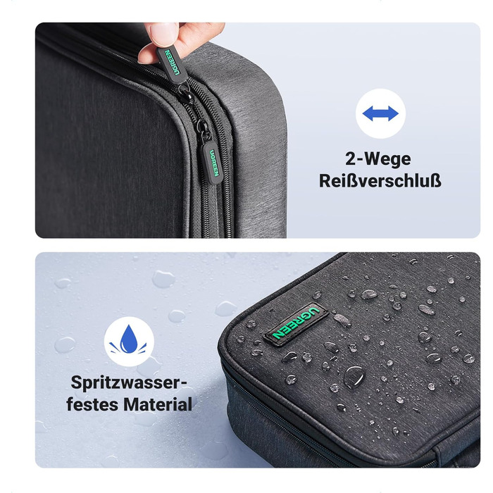 UGREEN Electronics Travel Cable Bag Universal Travel Cable Organizer Electronics Accessories Case 2-Layer Large Electronics Accessories Bag for Cables, Charger, Power Bank, Tablet