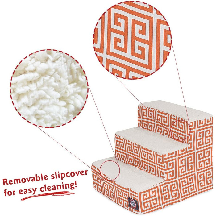 Сходинка для тварин Majestic Pet 3-ступенева блакитно-бірюзова з візерунком ланцюгів, для котів та собак