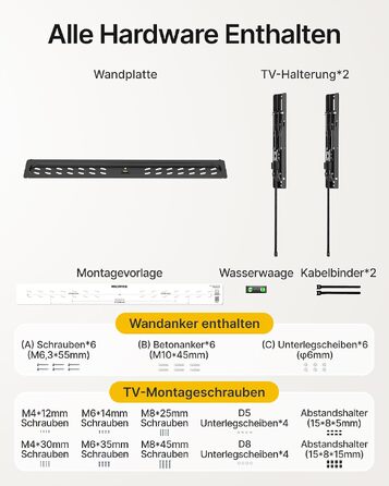 Настінний кронштейн для телевізора monTEK Ultra Slim (43–95 дюймів), нахильний, витримує до 68 кг, VESA до 800x400 мм
