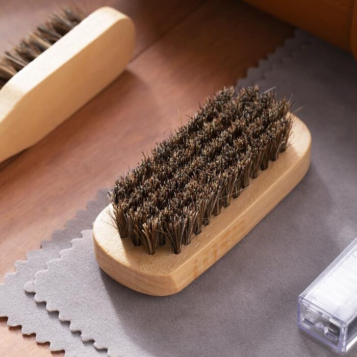 FGXY Shoe Care Set, 11-Piece Shoe Care Set Shoe Polish Travel Set with Brush Horsehair Shoe Cream Wood Applicator Brushes Shoehorn (10 Pcs)