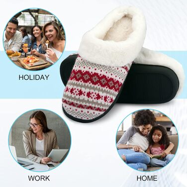 Тапочки халатні AONEGOLD для жінок, зимові, теплі, з плюшем, з піною пам'яті, зручні, унісекс, для дому та вулиці, антиковзкі (42/43 EU, Червоний)