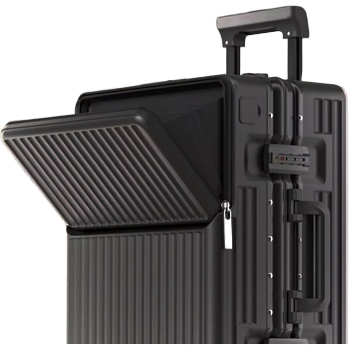 Чемодан ручної поклажі для весни/літа, відповідає вимогам авіакомпаній, з TSA-замком, 360° колесами, PC-корпусом та міцним алюмінієвим каркасом, підходить для розмірів 20'', 24'' та 26'' (20'', 24'') Чорний