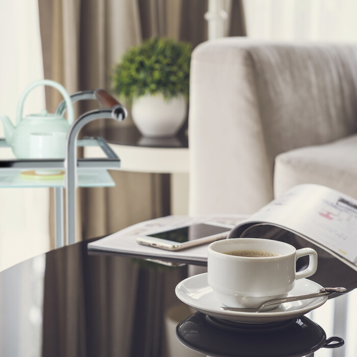 Relaxdays Serving Trolley Milk Glass