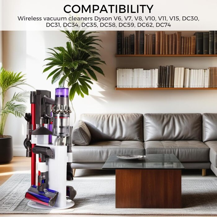 Насадка для пилососа MORANGO для Dyson V6, V7, V8, V10, V11, V15, DC30-DC74 - тримач для настінного кріплення без свердління