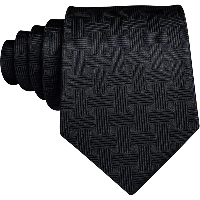 Набір краваток Barry.Wang з шовком та квітковим візерунком: краватка, запонки, нагрудна хустинка (чорний)