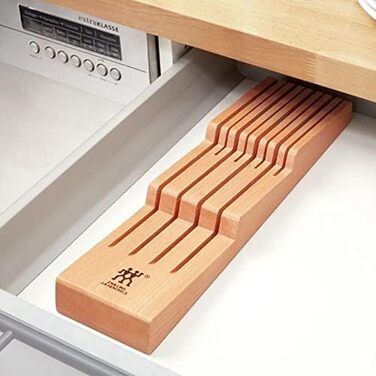 ZWILLING Drawer Knife Block, Drawer Insert, For 8 Knives, 41 x 10.8 x 4.8 cm, Wood, Brown