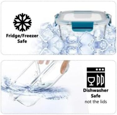 Набір контейнерів для зберігання їжі з боросилікатного скла з кришкою, BPA-free, герметичні, для мікрохвильової печі, духовка, посудомийна машина – контейнери для Meal Prep для кухні, офісу SA178-18PC