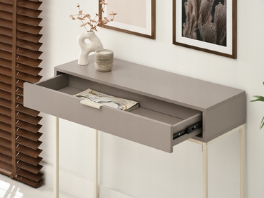 Консольний столик Mebel-Partner, колір крем (матовий бежевий), 80 x 76,5 x 28 см