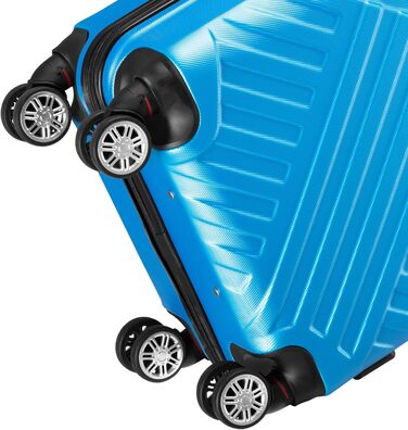 Набір валіз Zelsius 3 шт., блакитний | ABS, з кодовим замком, роздільниками всередині, для ручної поклажі, великий, комплект багажу