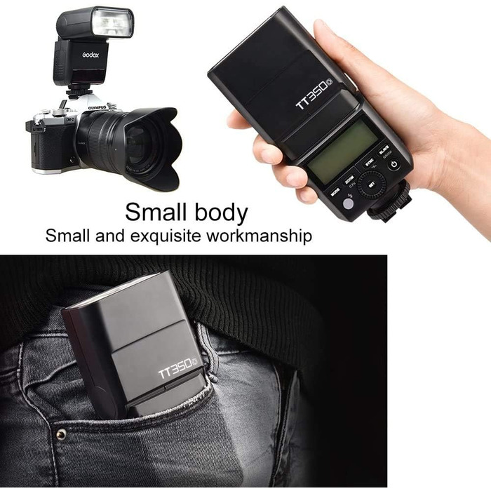 Спалахувач Godox TT350O для камер Olympus та Panasonic, TTL, 2.4G Wireless, GN36, 1/8000s HSS, Mini