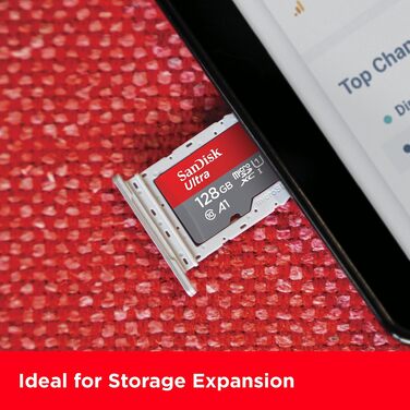 Карта пам'яті SanDisk Ultra microSDXC 128GB з адаптером, швидкість читання до 140 МБ/с для Android та смартфонів