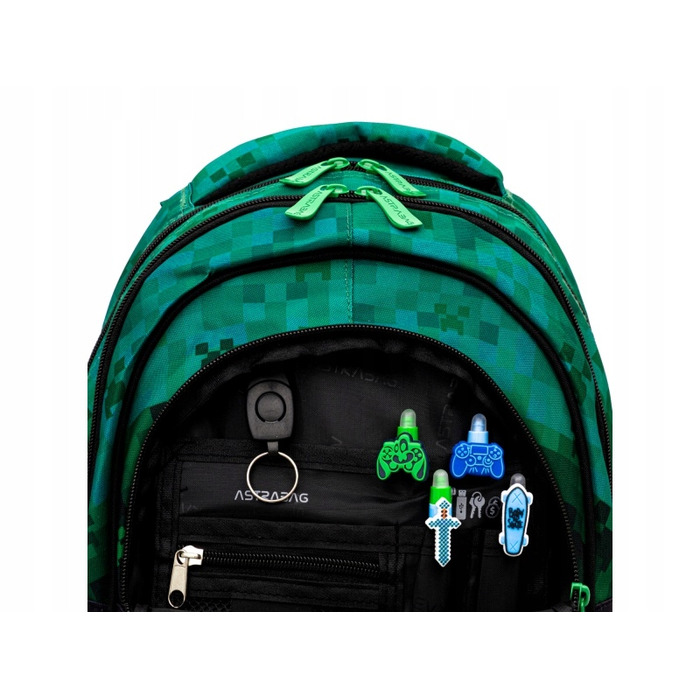Багатовідсінковий шкільний рюкзак AstraBag, зелений, 20 л