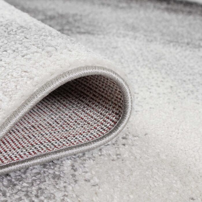 Килим Kurzflor з коротким ворсом для вітальні, спальні та дитячої кімнати. Сучасний дизайнерський килим TC-Fashion 6114 в клітинку сірого кольору (Circle Blau, 160x220 см)