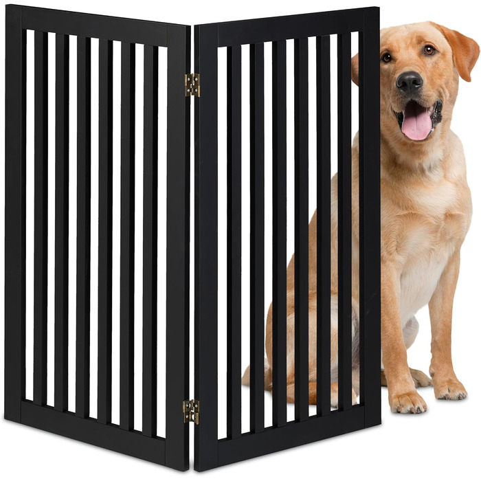 Захисне ворота для собак Relaxdays, розкладне, 91,5 x 103 см, чорний, MDF