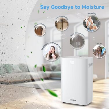 Електричний осушувач повітря 25L з таймером, фільтром та захистом від дітей. Економний, проти цвілі та вологи.