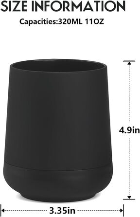 Matte black toothbrush holder for bathroom with silicone boot, modern toothbrush and toothpaste holder for bathroom organizer (black)