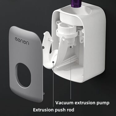 Toothbrush holder without drilling, wall mount, bathroom shelf, with 1 automatic toothpaste dispenser, 6 brush hooks, 1 cosmetic drawer, organizer, and ample storage space (1 dispenser + 3 cups) (1 Dispenser)