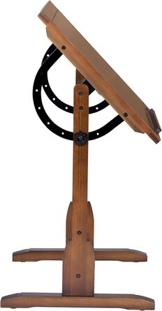 Adjustable Craft Table with Rustic Oak Top - Studio Desk for Hobbies & Art