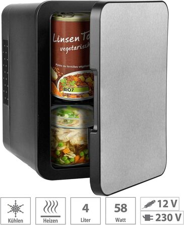 Міні-холодильник Rosenstein & Söhne для подорожей: 4 літри, 12/230V, з підігрівом, блакитний